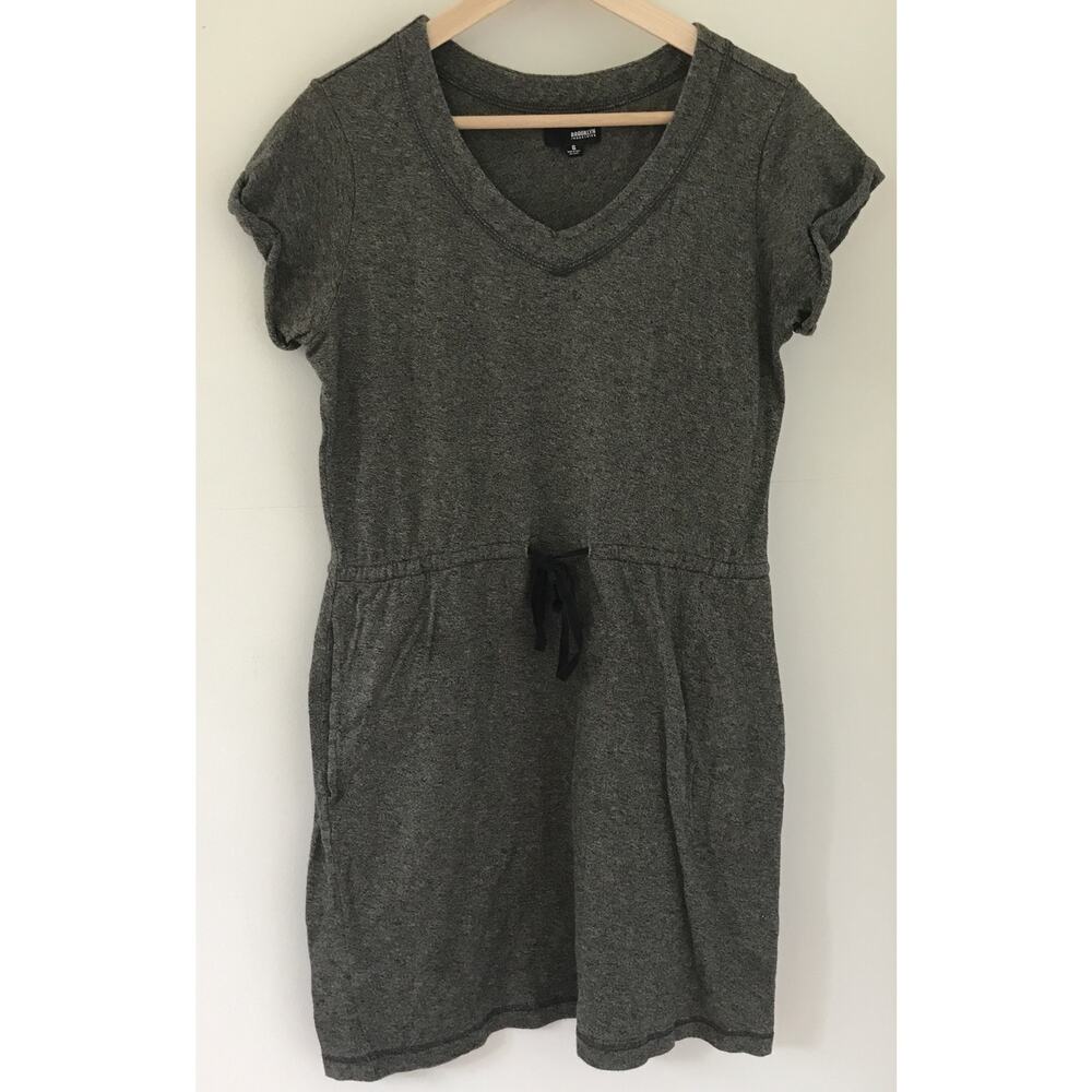 Brooklyn Industries Heather Gray Pima Cotton Casual Dress w Pockets Drawstring S